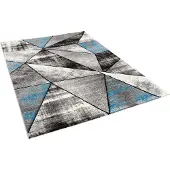 Pergamon Designer Teppich Brilliant Grau Türkis Magic, Größe:160x230 cm