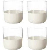 Villeroy & Boch Schnapsglas "Shotgläser Manufacture Rock 80 ml 4er Set weiß-transparent"