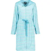 Cawö Bademantel Home 834 Kapuze & Kordelzug Damen Turquoise-L