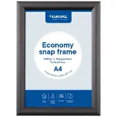 Usorteret Plakatrahmen Economy, DIN A4, 25 mm, schwarz aus eloxiertem Aluminium, abgerundetes Rahmenprofil 25