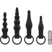 EasyToys - Wiederaufladbares Analvibratorset - 4-teilig (schwarz)