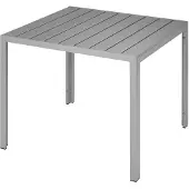 TecTake Aluminium Gartentisch Maren Oberfläche in Holzoptik 90 x 90 x 74,5 cm