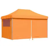 The Living Store Partyzelt Faltbar Pop-Up mit 4 Seitenteilen Orange