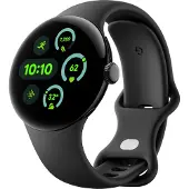 Google Pixel Watch LTE 41 mm, mattschwarzes Gehäuse mit Sportarmband – Obsidian