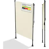 Juskys Senkrechtmarkise Barbados 120x310 cm - Sonnenschutz, Sichtschutz, ausziehbar - Beige