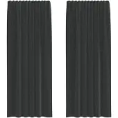 vidaXL Voile Vorhänge mit Stangentaschen 2 Stk. Schwarz