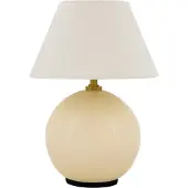 Globen Lighting Tischlampe IRIS, dimmbar, creme / amber, für Wohn- / Esszimmer, Textil / Stoff / Seide, Vintage, Tischlampe