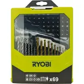 Ryobi RAK69MIX Bit- und Bohrerset 69.-tlg. Zuberhörset Schwarz/Grün