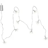 Star Trading Outdoor-Lichterkette ,Flower', 8 Leuchten, 96 LEDs, Batterie + Timer, transparent, Tageslicht-weiß, L 210cm