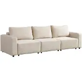 HOME DELUXE Modulares Schlafsofa VINA M, Beige - 295 x 92 x 85 cm - inkl. Stauraum | Cordsofa, Sofa mit Schlaffunktion, Couch