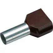 Cimco 187722 Zwillings-Aderendhülse 1.5 mm² Teilisoliert Schwarz 100 St.