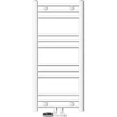 LuxeBath Badheizkörper Mittelanschluss 400 x 800 mm Weiß gerade mit Anschlussgarnitur inkl. Thermostat Eck Wand Weiß - Heizkörper, ohne Heizstab