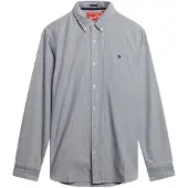 Superdry für Herren. M4011037A Classic Oxford L/S Hemd grau (M), Lässig, Baumwolle, Langarm