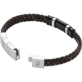 Police Armband "Wavebreaker", braun (braun, schwarz, edelstahlfarben), Armbänder, 22cm, Edelstahl Kautschuk Leder, Edelstahl, Kautschuk, Leder, Armband