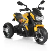 Moni Kinder Elektromotorrad Colombo Scheinwerfer, zwei Motoren, MP3, bis 7 km/h gelb