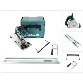 Makita DSP 600 ZJ Akku Tauchsäge 36V (2x 18V) Brushless + Führungsschiene + Schraubzwingen +