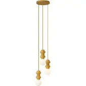 QAZQA - Retro Retro-Pendelleuchte I Pendellampe I Hängelampe I Pendellampe I Pendelleuchte I Lampe I Leuchte Senfgelb mit mattiertem Glas 3-flammig - Fedde I Wohnzimmer I Schlafzimmer - Stahl Länglich