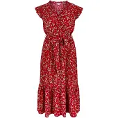 Apricot Maxikleid "Geblümtes Bardot-Maxikleid" 2 tlg. mit Smokdetails