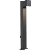 QAZQA Moderne Außenstehleuchte Schwarz 65cm mit Steckdose IP44 Baleno