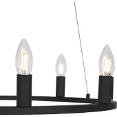 QAZQA - Industrie I Vintage I Industrie I Vintage I Hängelampe I Pendellampe I Pendelleuchte schwarz 7-flammig - Knight I Wohnzimmer I Schlafzimmer - Stahl Rund - LED geeignet E14