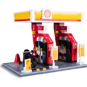 Jamara Konstruktions-Spielset "CaDA, Bricks, Shell Tankstelle (402858)", bunt, Spielbausteine, Kinder, Kunststoff, Konstruktions-Spielset