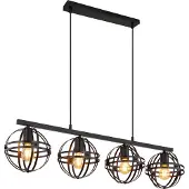 Globo Lighting Hängeleuchte Metall schwarz matt, 4x E27