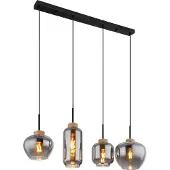 Globo Lighting Hängeleuchte Metall schwarz matt, 4x E27