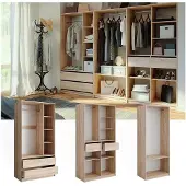 Vicco Kleiderschrank Elmo Sonoma 280 x 200 cm 3er Set, Model 50208