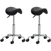 CLP 2er Set Arbeitshocker Reno Kunstleder schwarz