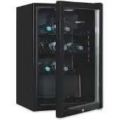 Exquisit Glastürkühlschrank GKS120-GT-160C Schwarz 118 l, Umluft, 3 Ablagen, Türschloss, freistehend