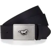 Mustang Koppelgürtel , Herren, Gr. 100, schwarz, Rindsleder, unifarben, Gürtel Koppelgürtel, Mit charakteristischer Koppelschließe, im Vintage-Look, 4 cm