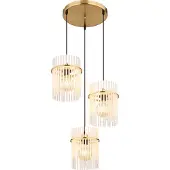 Globo Hängeleuchte Metall goldfarben matt, 3x E27