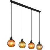 Globo Lighting Hängeleuchte Metall schwarz matt, 4x E27