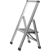 Wenko Haushalts Klapptritt Leiter Tritt Anti Rutsch XXL Stufe Alu Design Halt