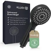 OEM Duschkop rund Ø 10,7 cm matt schwarz wassersparend