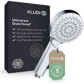 OEM Universeller Duschkop mit Wasserbesparfunktion, 1-Strahl-Design, runde Duschkopf Ø 10,7 cm, einfache Reinigung, Antikalk-Funktion in Chrom.