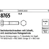 Industrial Quality Supplies Sechskantschraube ISO 8765 m.Schaft M 18 x1,5 x 80 8.8