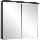 Schneider BORDO TW LED-Lichtspiegelschrank, 2 Türen, 69,5x72,6x17,8cm, 188.070.02.44, Ausführung: EU-Norm/Korpus schwarz matt