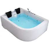 HOME DELUXE - Whirlpool - BLUE OCEAN XL Rechts, Weiß, Maße: 180 x 120 x 65 cm - inkl. Nackenkissen, Armaturen und Whirlpoolpumpe I Whirlpool für 2 Personen, Indoor SPA, Eckbadewanne
