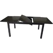 Degamo Ausziehtisch TORINO 180/240x100cm, Aluminium anthrazit + Glas schwarz