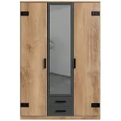 Wimex Kleiderschrank Liverpool Schlafzimmerschrank 135x58x199cm Plankeneiche graphit