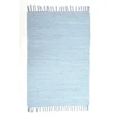 Theko Teppich "Happy Cotton Fleckerl, handgewebt" Gr. 4, blau (helltürkis), B:90cm H:5mm L:160cm, Baumwolle, Teppiche, Teppich, Flachgewebe, reine Baumwolle, meliert, mit Fransen, auch als Läufer