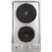 Klarstein Appetito Massekochfeld Einbau, Restwärmeanzeige, Drehknöpfe, 6 Leistungsstufen, Elektrisch, Herdplatten, Edelstahl, 2 Platten/Zonen, 3000 Watt, silber