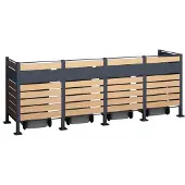 Westmann Metall Mülltonnenverkleidung Planum 4x240 L Holzoptik 330x90x120 cm