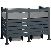 Westmann Metall Mülltonnenverkleidung Planum 2x240 L Anthrazit Mix 170x90x120 cm