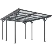 Juskys CARPORT mit Flachdach 5x3 m dunkelgrau