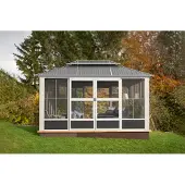 Sojag Olan 1014 Pavillon mit Seitenteilen Grau 4x3 m