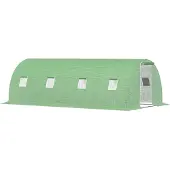 Outsunny 6x3x2 m Gewächshaus begehbares Treibhaus 8 Fenster Stahlrahmen, Grün