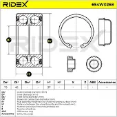 RIDEX Radlagersatz Vorne Links Rechts passend für MERCEDES-BENZ A-Klasse (W168) 75mm 654W0268
