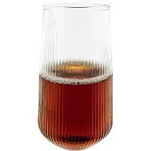 Mulex 2-Teilig Glas Set Stripe Riffel Longdrink-Glas, Glas, Hitzebeständig 500ml